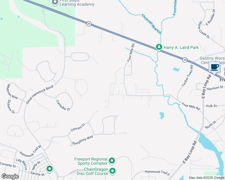 map of restaurants, bars, coffee shops, grocery stores, and more near 197 Caswell Branch Road in Freeport