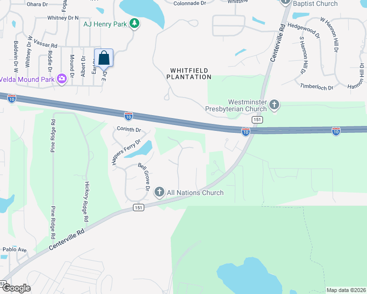 map of restaurants, bars, coffee shops, grocery stores, and more near 3914 Shiloh Way East in Tallahassee