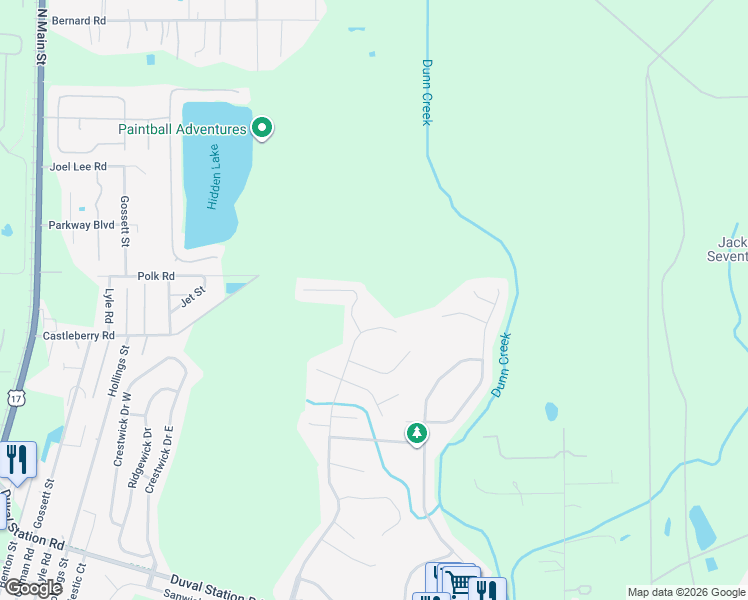 map of restaurants, bars, coffee shops, grocery stores, and more near 14280 Summer Breeze Drive in Jacksonville