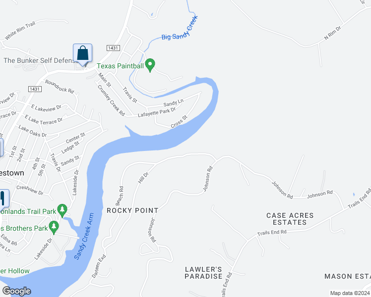 map of restaurants, bars, coffee shops, grocery stores, and more near 11418 Hill Drive in Leander