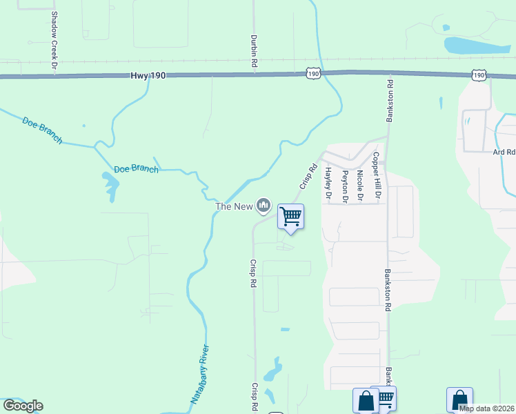 map of restaurants, bars, coffee shops, grocery stores, and more near 44605 Crisp Road in Hammond