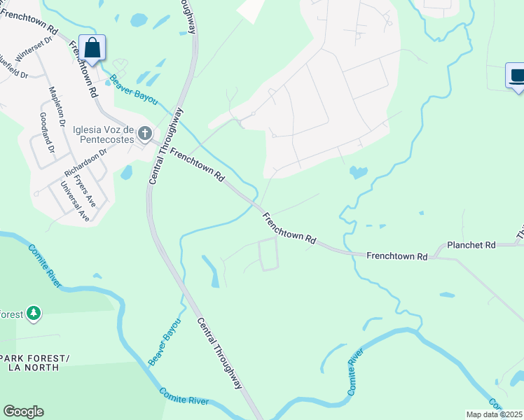 map of restaurants, bars, coffee shops, grocery stores, and more near 15223 Frenchtown Road in Central