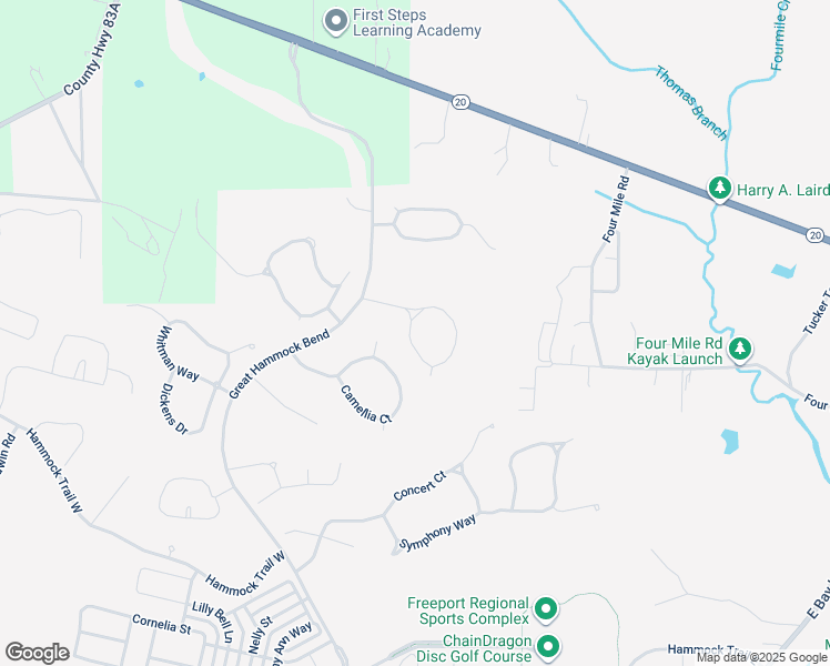 map of restaurants, bars, coffee shops, grocery stores, and more near 195 Mango Lane in Freeport