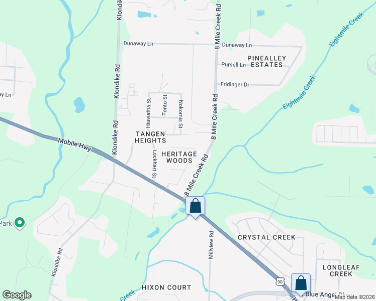 map of restaurants, bars, coffee shops, grocery stores, and more near 7219 Harding Drive in Pensacola