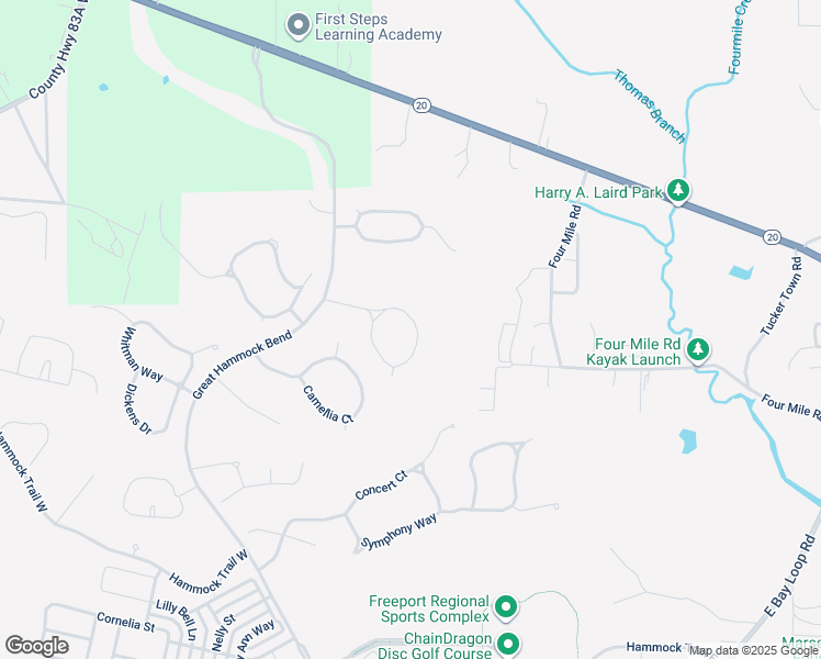 map of restaurants, bars, coffee shops, grocery stores, and more near 421 Mango Lane in Freeport