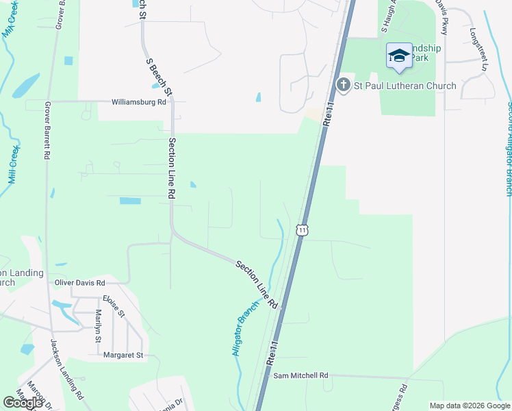 map of restaurants, bars, coffee shops, grocery stores, and more near 43 Ravenwood Drive in Picayune