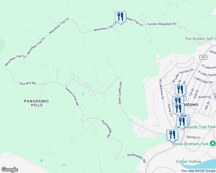 map of restaurants, bars, coffee shops, grocery stores, and more near 10723 Deer Canyon Road in Leander
