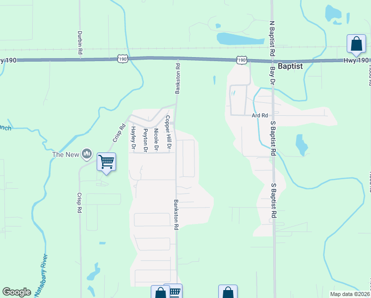 map of restaurants, bars, coffee shops, grocery stores, and more near 11538 Wellington Lane in Hammond