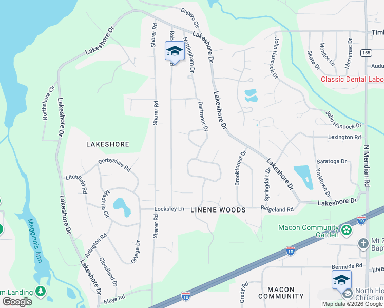 map of restaurants, bars, coffee shops, grocery stores, and more near 415 Castleton Circle in Tallahassee