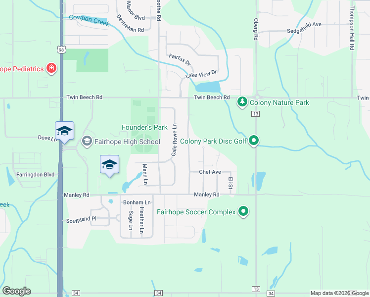 map of restaurants, bars, coffee shops, grocery stores, and more near 8767 Gale Rowe Lane in Fairhope