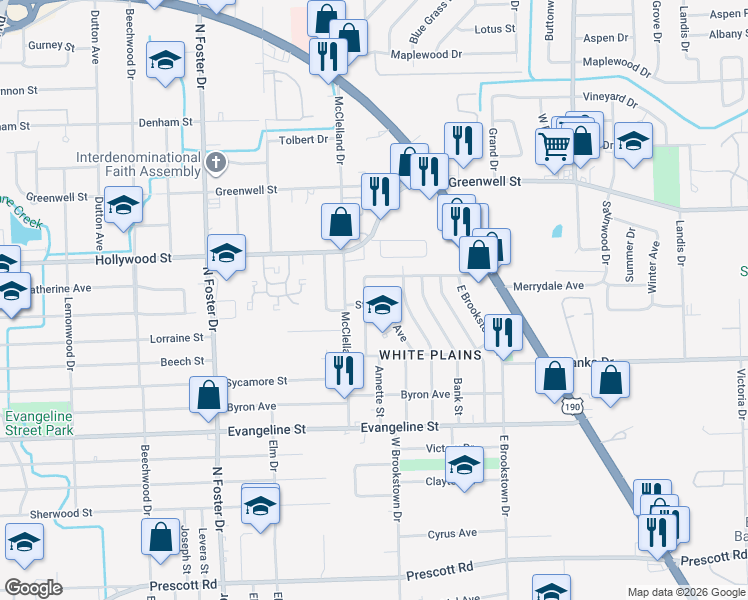 map of restaurants, bars, coffee shops, grocery stores, and more near 5637 Saint Gerard Avenue in Baton Rouge