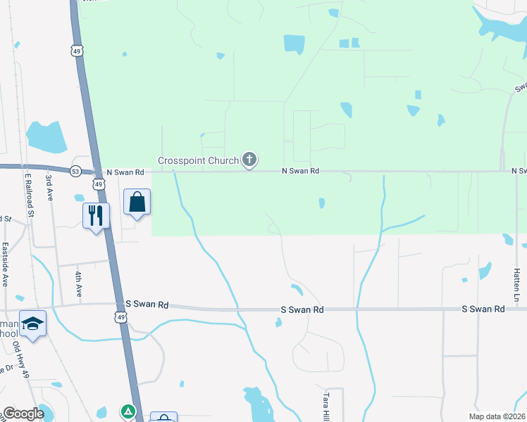 map of restaurants, bars, coffee shops, grocery stores, and more near 15296 South Swan Road in Gulfport