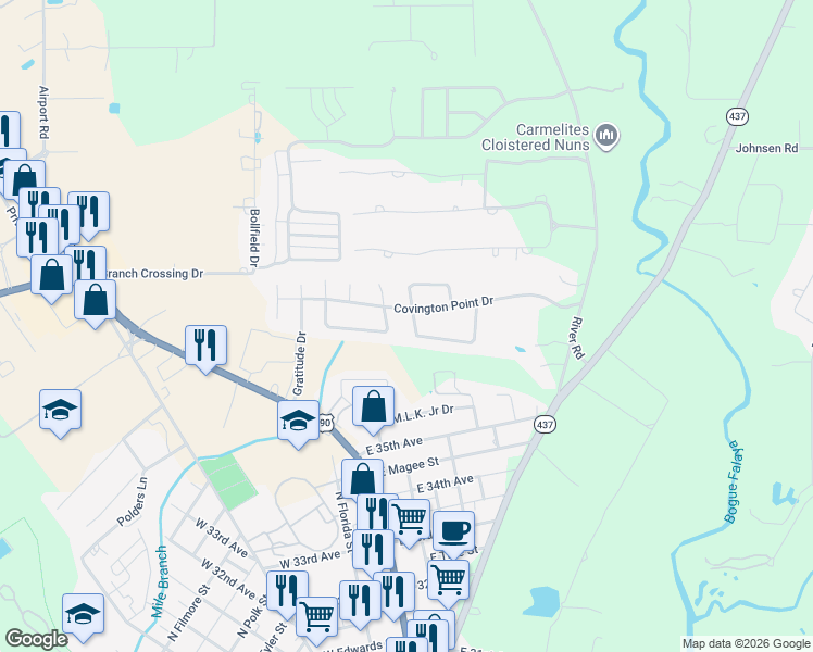 map of restaurants, bars, coffee shops, grocery stores, and more near 142 Sumner Street in Covington