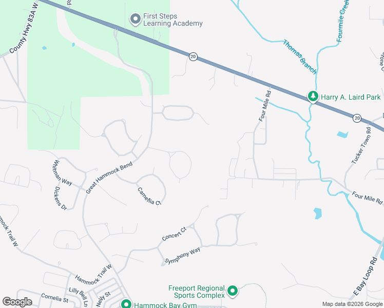 map of restaurants, bars, coffee shops, grocery stores, and more near 446 Mango Lane in Freeport