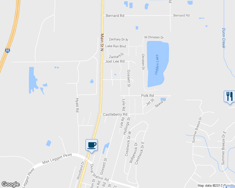 map of restaurants, bars, coffee shops, grocery stores, and more near 14406 Benton Street in Jacksonville
