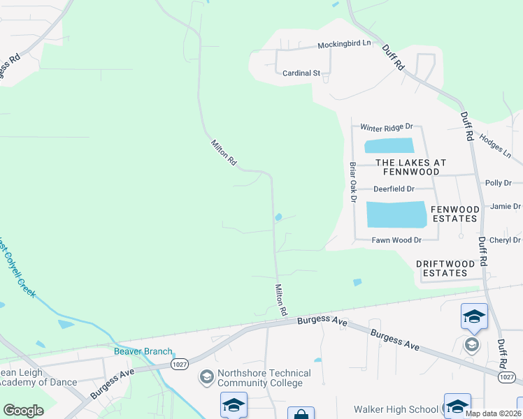 map of restaurants, bars, coffee shops, grocery stores, and more near 30335 Milton Road in Walker