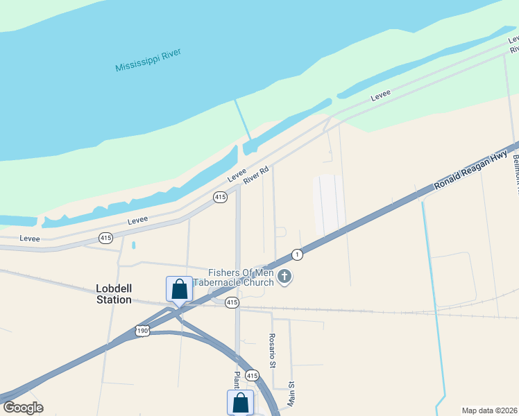 map of restaurants, bars, coffee shops, grocery stores, and more near 2125 Benedetto Lane in Port Allen
