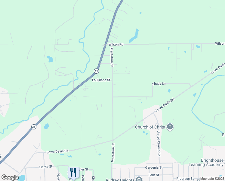 map of restaurants, bars, coffee shops, grocery stores, and more near 73299 Plantation Street in Covington