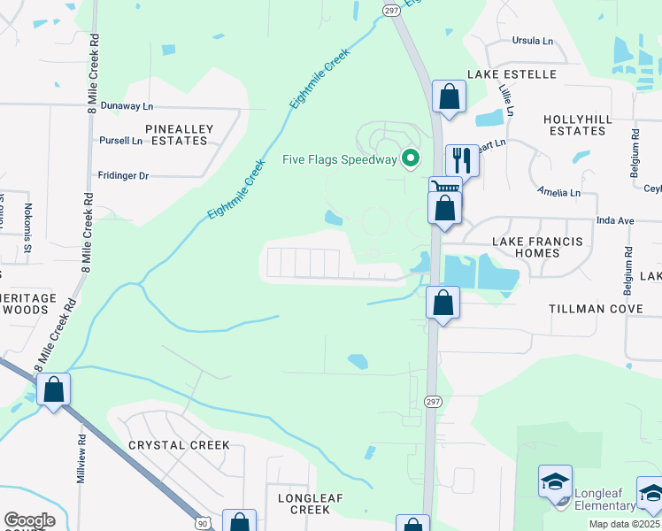 map of restaurants, bars, coffee shops, grocery stores, and more near 7333 Pine Forest Road in Pensacola