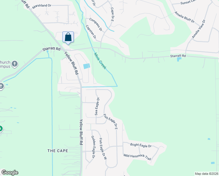 map of restaurants, bars, coffee shops, grocery stores, and more near 14261 Fish Eagle Drive East in Jacksonville