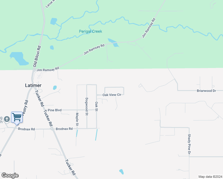 map of restaurants, bars, coffee shops, grocery stores, and more near 14319 Oak View Circle in Vancleave