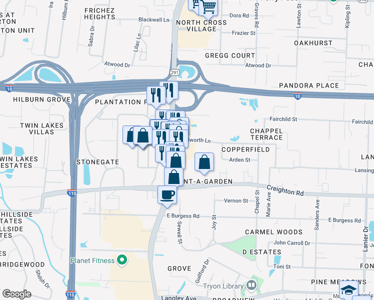 map of restaurants, bars, coffee shops, grocery stores, and more near 809 Bloodworth Lane in Pensacola