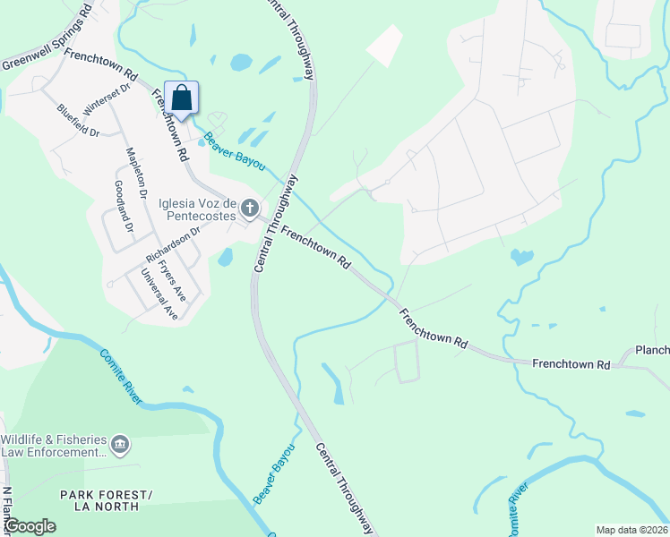 map of restaurants, bars, coffee shops, grocery stores, and more near 15080 Frenchtown Road in Central