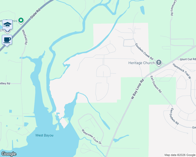 map of restaurants, bars, coffee shops, grocery stores, and more near J Hunter's Way South in Freeport
