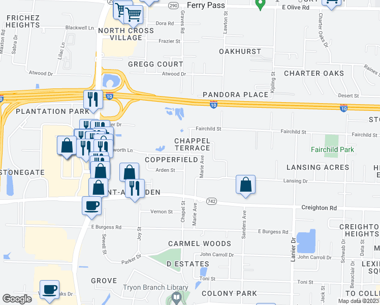 map of restaurants, bars, coffee shops, grocery stores, and more near 3rd in Pensacola