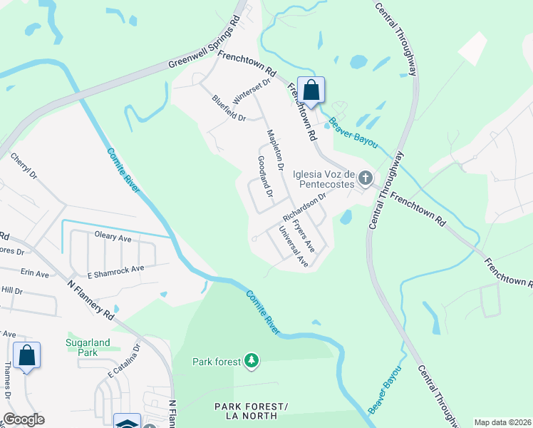 map of restaurants, bars, coffee shops, grocery stores, and more near 14234 Sunnyslope Drive in Central