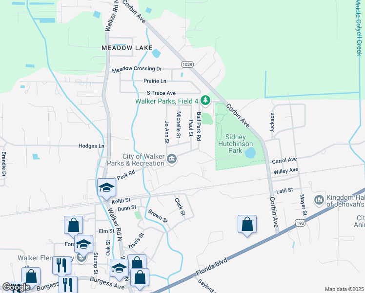 map of restaurants, bars, coffee shops, grocery stores, and more near 13644 Joseph Street in Walker