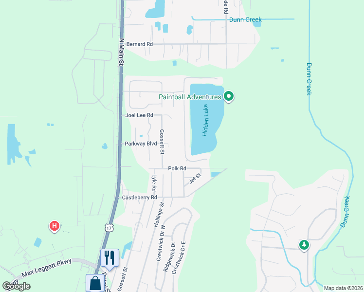 map of restaurants, bars, coffee shops, grocery stores, and more near 240 Parkway Boulevard in Jacksonville