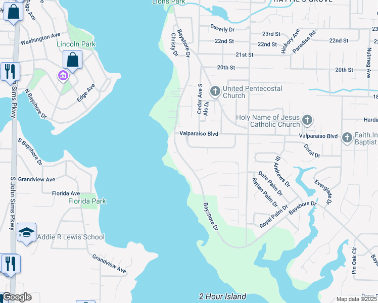 map of restaurants, bars, coffee shops, grocery stores, and more near 804 Magnolia Shores Drive in Niceville