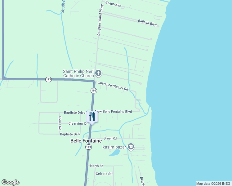 map of restaurants, bars, coffee shops, grocery stores, and more near 2955 Lawrence Steiner Road in Theodore