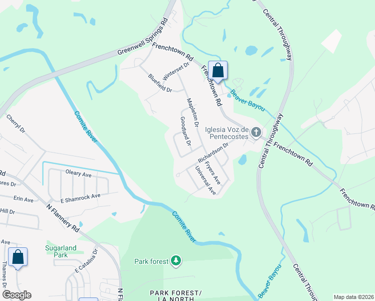 map of restaurants, bars, coffee shops, grocery stores, and more near 14234 Sunnyslope Drive in Central
