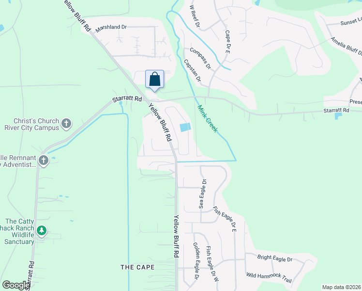 map of restaurants, bars, coffee shops, grocery stores, and more near 14712 Spring Light Circle in Jacksonville