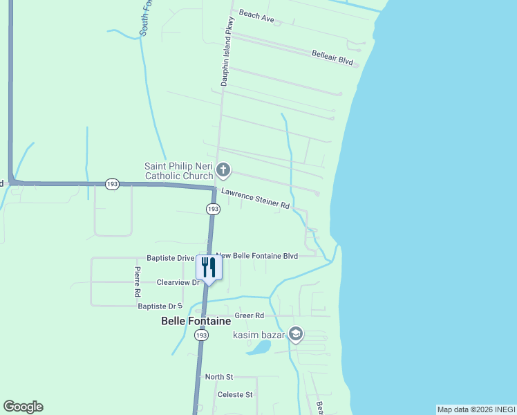 map of restaurants, bars, coffee shops, grocery stores, and more near 2955 Lawrence Steiner Road in Theodore
