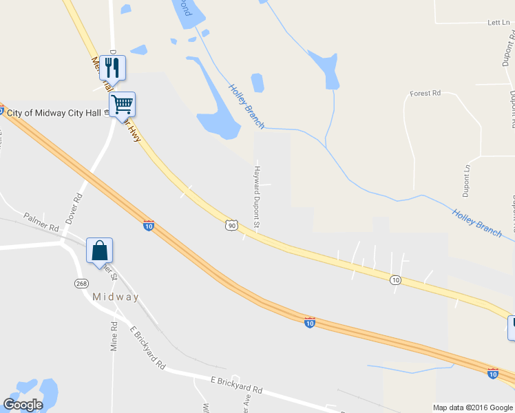 map of restaurants, bars, coffee shops, grocery stores, and more near 69 Hayward Dupont Street in Midway