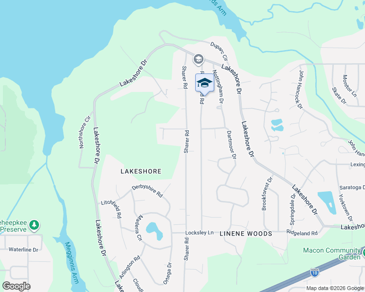 map of restaurants, bars, coffee shops, grocery stores, and more near 3306 Sharer Road in Tallahassee