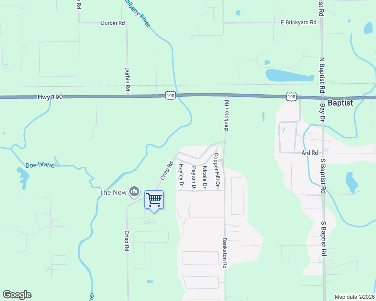 map of restaurants, bars, coffee shops, grocery stores, and more near 44605 Crisp Road in Hammond