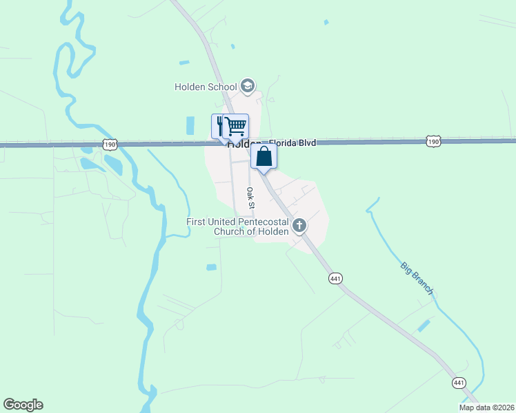 map of restaurants, bars, coffee shops, grocery stores, and more near 29821 Oak Street in Holden