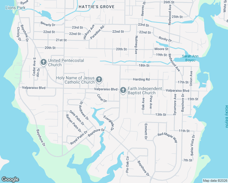 map of restaurants, bars, coffee shops, grocery stores, and more near 809 Surf Lane in Niceville