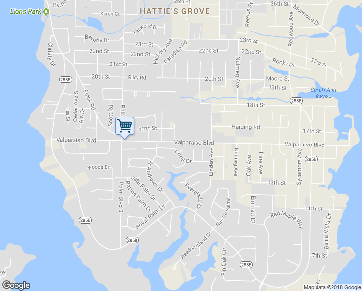 map of restaurants, bars, coffee shops, grocery stores, and more near 503 Cove Circle in Niceville