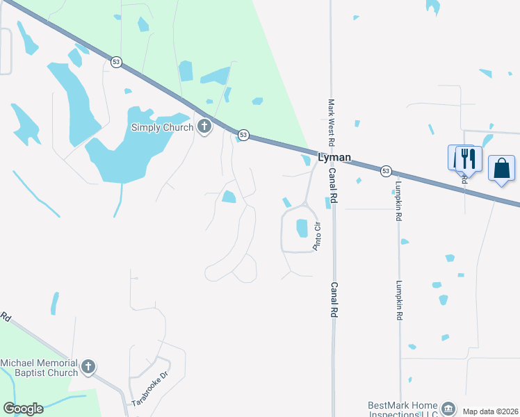 map of restaurants, bars, coffee shops, grocery stores, and more near 15064 Audubon Lake Boulevard in Gulfport