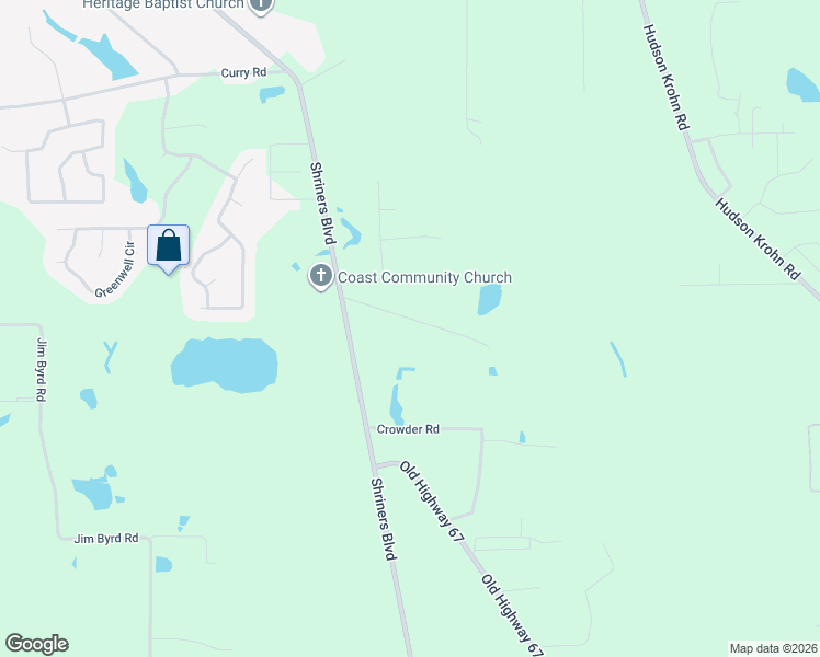 map of restaurants, bars, coffee shops, grocery stores, and more near 7360-7380 Rushing Robinson Road in Biloxi