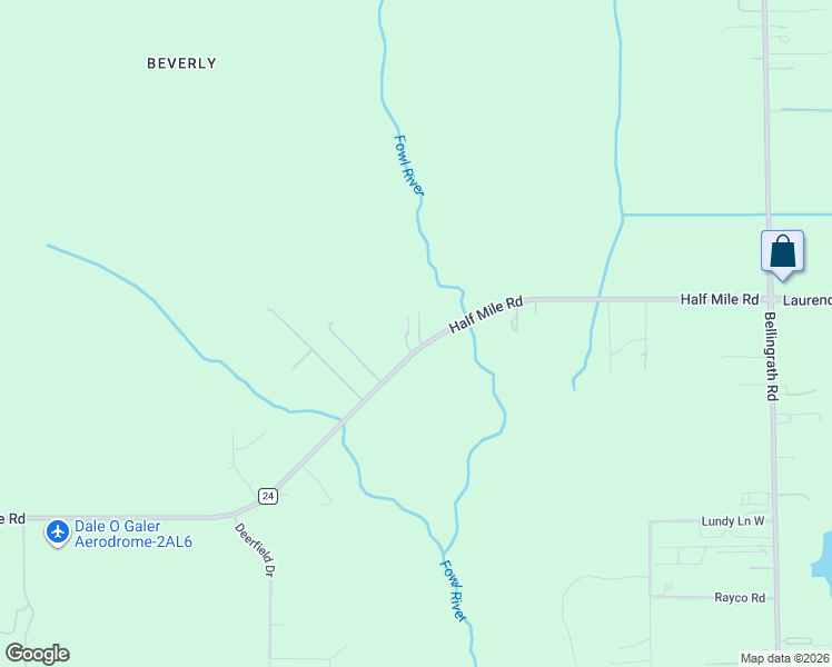 map of restaurants, bars, coffee shops, grocery stores, and more near 6050 Half Mile Road in Theodore