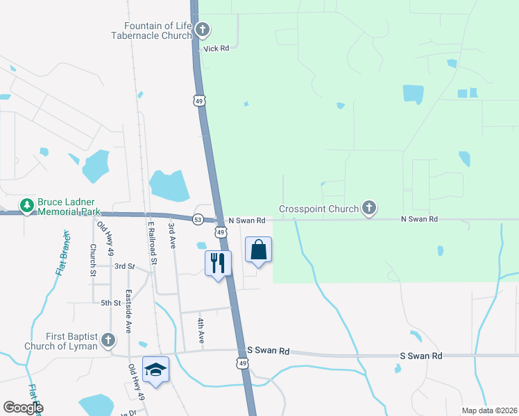 map of restaurants, bars, coffee shops, grocery stores, and more near 15319 North Swan Road in Gulfport