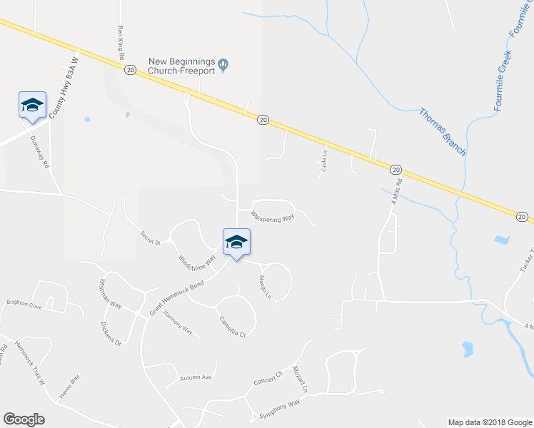 map of restaurants, bars, coffee shops, grocery stores, and more near 121 Whispering Way in Freeport