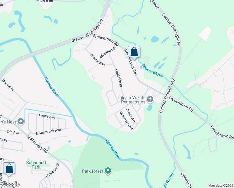 map of restaurants, bars, coffee shops, grocery stores, and more near 5358 Goodland Drive in Central