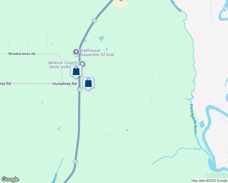 map of restaurants, bars, coffee shops, grocery stores, and more near C L Dees Drive Central in Vancleave